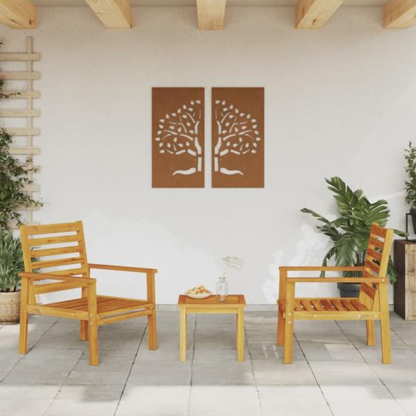 ARDEBO.de - Gartensessel 2 Stk. Massivholz Akazie