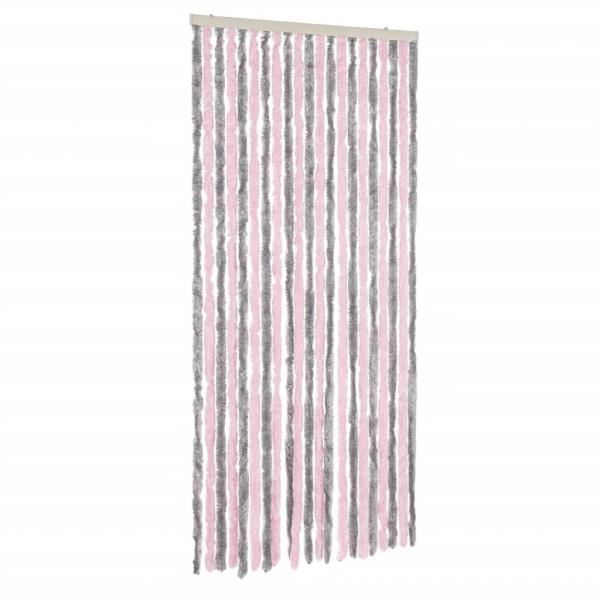 Fliegenvorhang Silbergrau und Rosa 100x200 cm Chenille