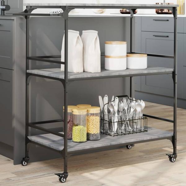 ARDEBO.de - Küchenwagen Grau Sonoma 100,5x50x105 cm Holzwerkstoff