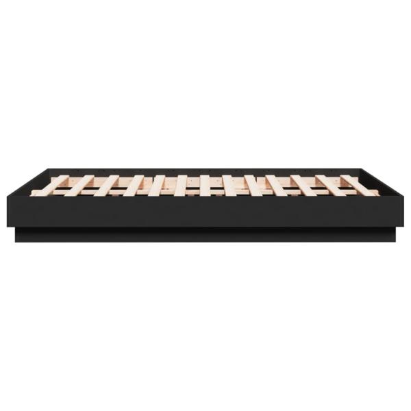 ARDEBO.de - Bettgestell mit LED Schwarz 135x190 cm