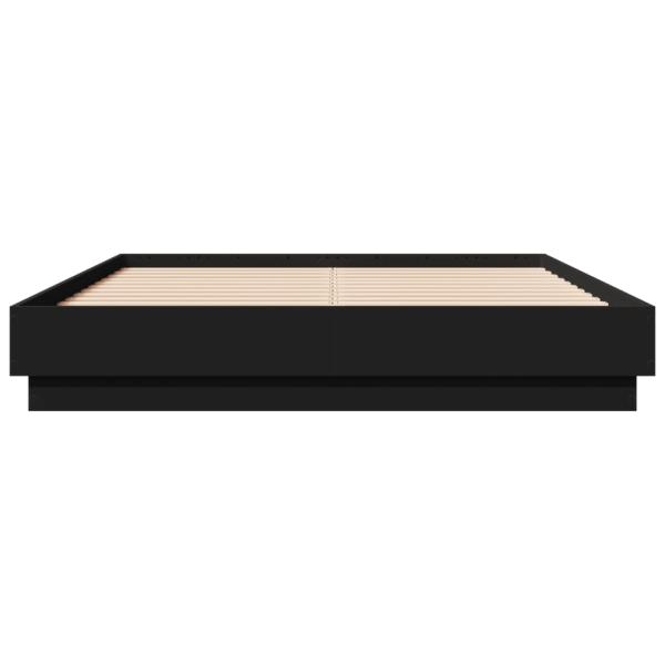 Bettgestell mit LED Schwarz 135x190 cm