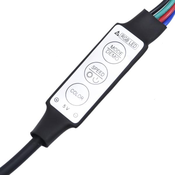 Bettgestell mit LED Schwarz 135x190 cm