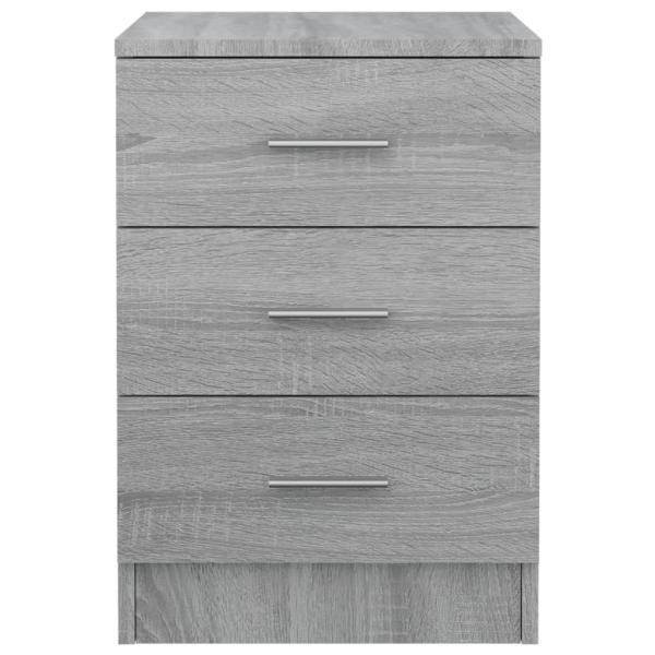 Nachttische 2 Stk. Grau Sonoma 38x35x56 cm Holzwerkstoff