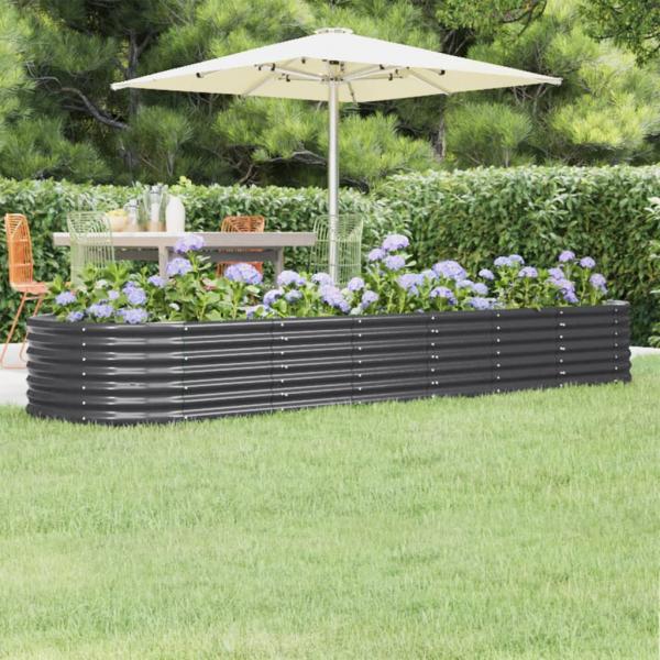 ARDEBO.de - Hochbeet Pulverbeschichteter Stahl 296x80x36 cm Anthrazit
