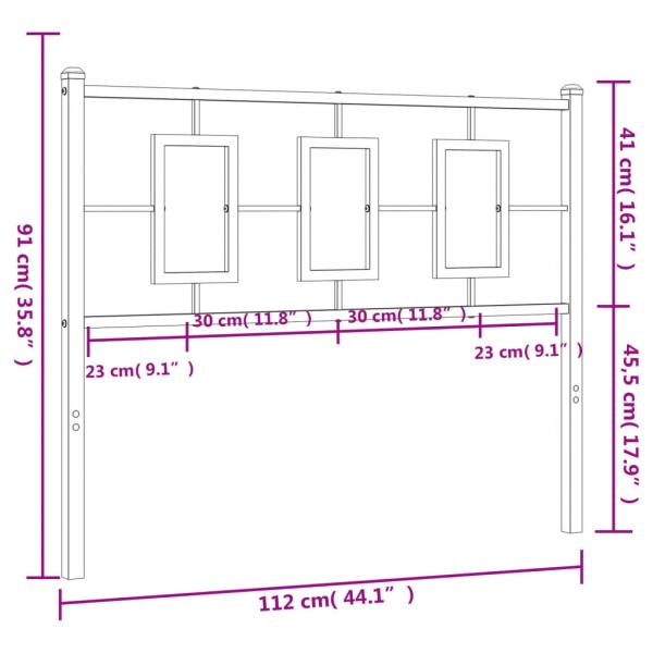 Kopfteil Metall Weiß 107 cm
