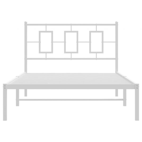 Bettgestell mit Kopfteil Metall Weiß 107x203 cm