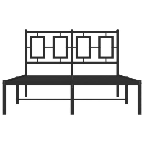Bettgestell mit Kopfteil Metall Schwarz 120x190 cm