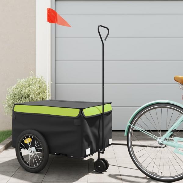 ARDEBO.de - Fahrradanhänger Schwarz und Grün 45 kg Eisen