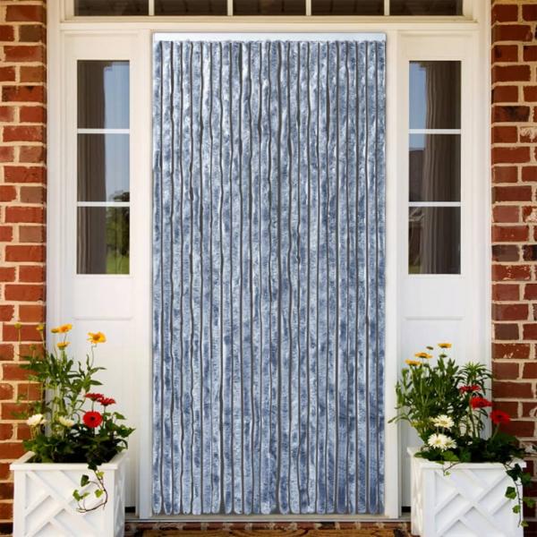 ARDEBO.de - Fliegenvorhang Silbern 100x230 cm Chenille