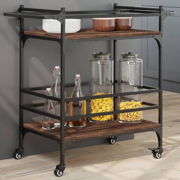 ARDEBO.de - Küchenwagen Braun Eichen-Optik 82x40x78,5 cm Holzwerkstoff