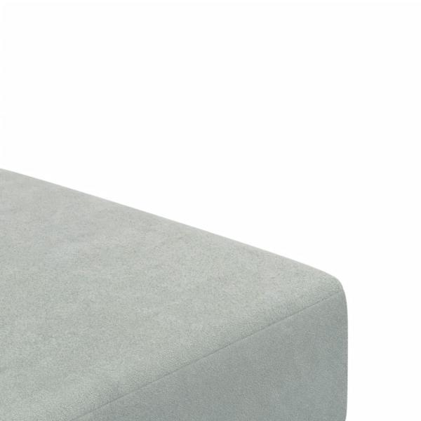 Schlafsofa 2-Sitzer mit Fußhocker Hellgrau Samt