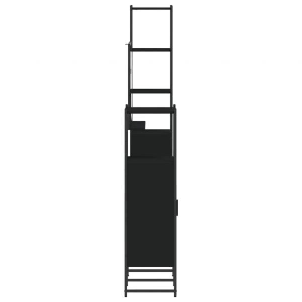 4-tlg. Badmöbel-Set Schwarz Holzwerkstoff