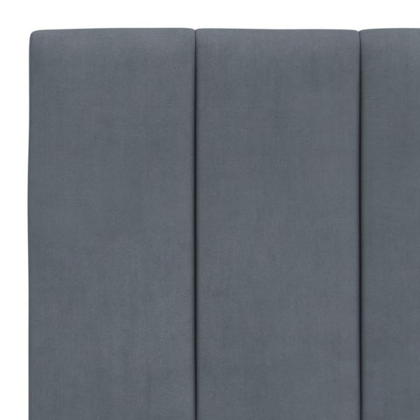 Bettgestell mit Kopfteil Dunkelgrau 90x190 cm Samt