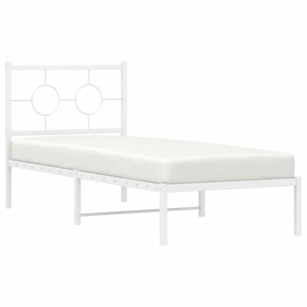 Bettgestell mit Kopfteil Metall Weiß 80x200 cm