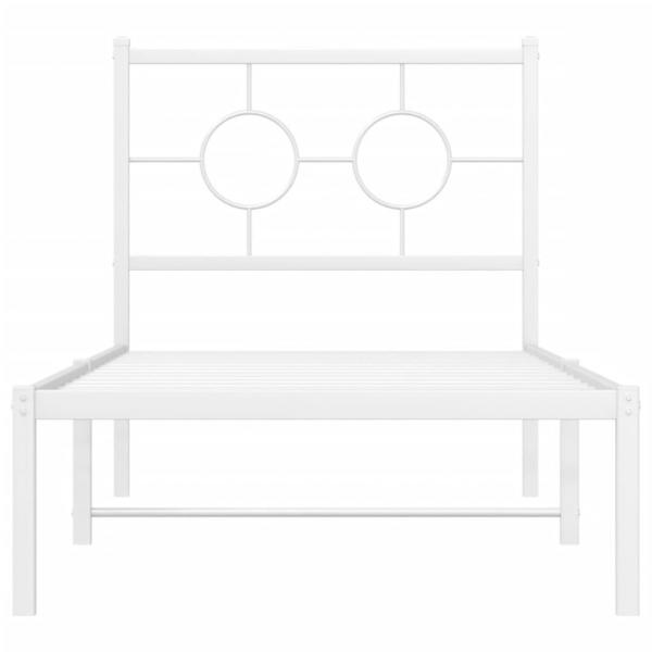 Bettgestell mit Kopfteil Metall Weiß 80x200 cm