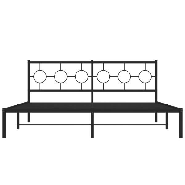 Bettgestell mit Kopfteil Metall Schwarz 180x200 cm