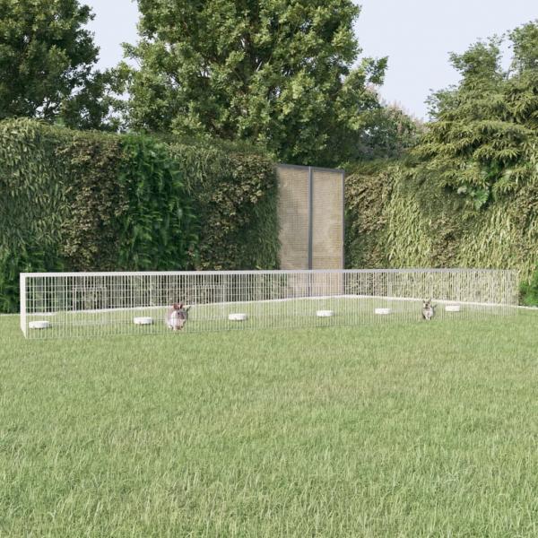 ARDEBO.de - Kaninchenkäfig 5 Paneele 541x109x54 cm Verzinktes Eisen