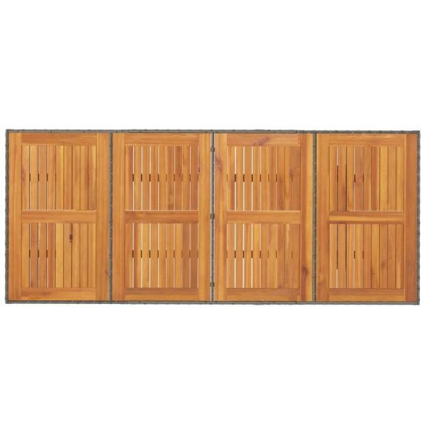 Gartentisch mit Akazienholz-Platte Grau 190x80x74cm Poly Rattan