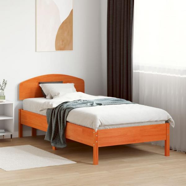 Kopfteil Wachsbraun 75 cm Massivholz Kiefer