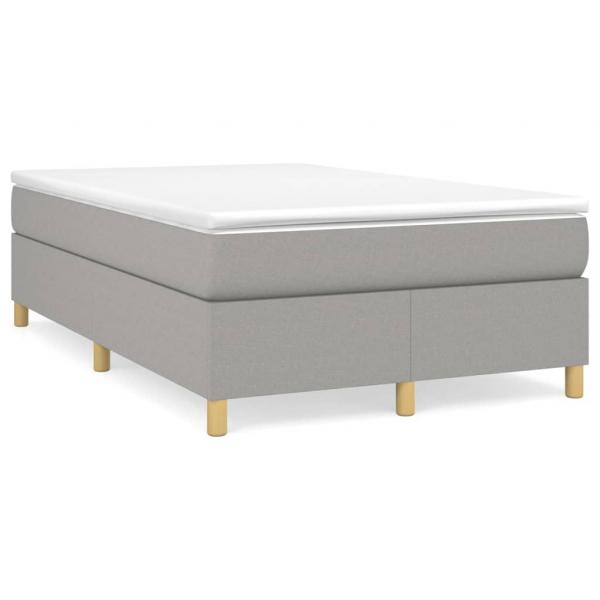 ARDEBO.de - Boxspringbett mit Matratze Hellgrau 120x190 cm Stoff