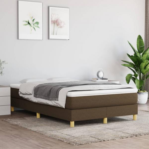 Boxspringbett mit Matratze Dunkelbraun 120x190 cm Stoff