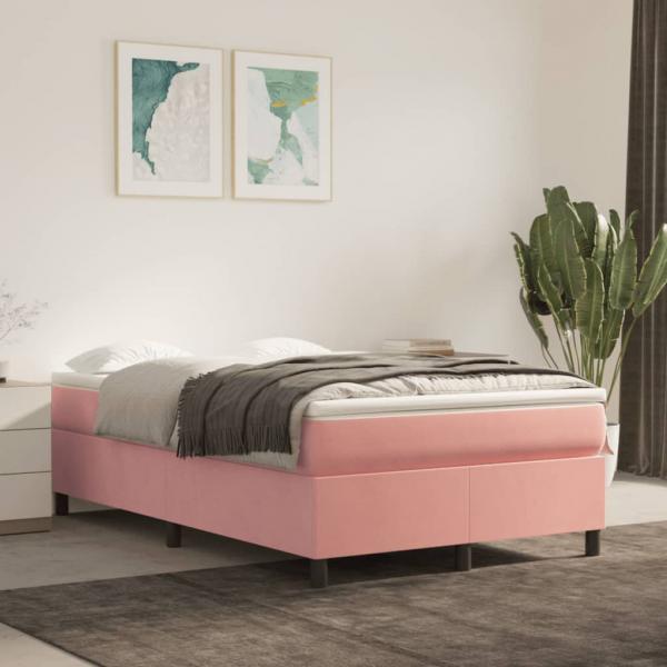 Boxspringbett mit Matratze Rosa 120x190 cm Samt