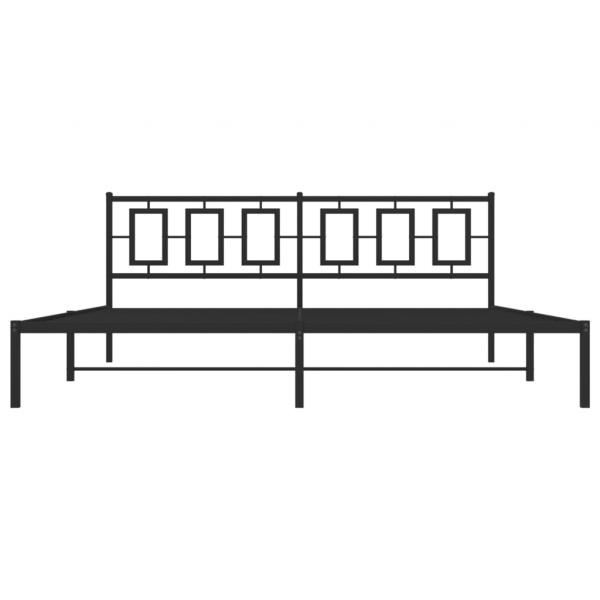 Bettgestell mit Kopfteil Metall Schwarz 193x203 cm