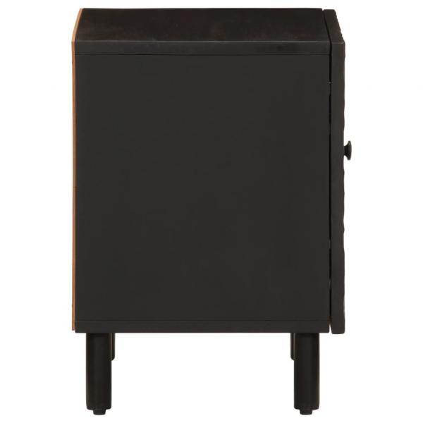 Nachttisch Schwarz 40x33x46 cm Massivholz Mango