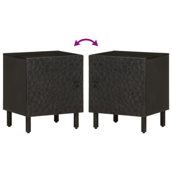 Nachttisch Schwarz 40x33x46 cm Massivholz Mango