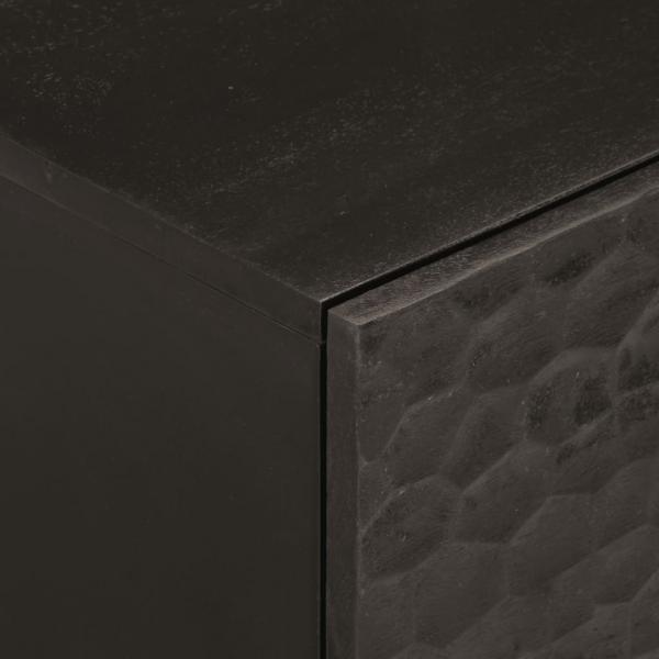 Nachttisch Schwarz 40x33x46 cm Massivholz Mango