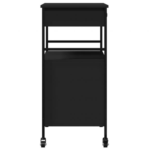 Küchenwagen Schwarz 56x43x89,5 cm Holzwerkstoff