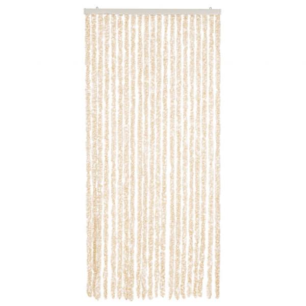 Fliegenvorhang Beige und Weiß 100x200 cm Chenille