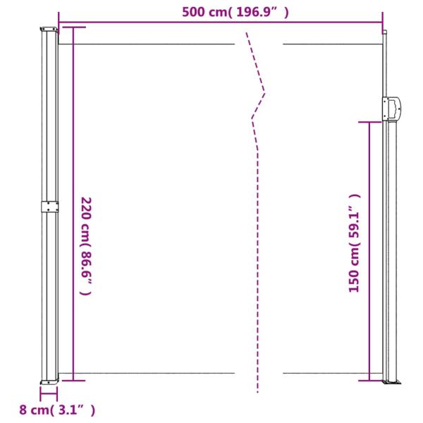 Seitenmarkise Ausziehbar Braun 220x500 cm