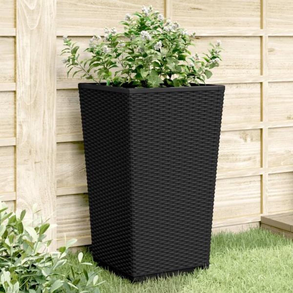ARDEBO.de - Pflanzkübel 4 Stk. Schwarz 32,5x32,5x57 cm PP