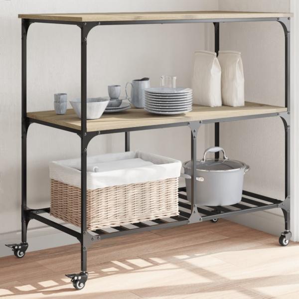 ARDEBO.de - Küchenwagen Sonoma-Eiche 100x50x95 cm Holzwerkstoff