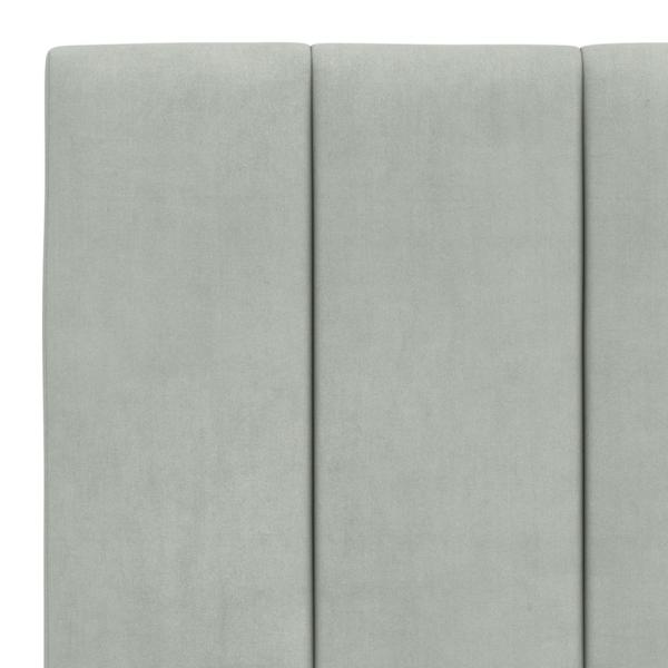 Bettgestell mit Kopfteil Hellgrau 180x200 cm Samt