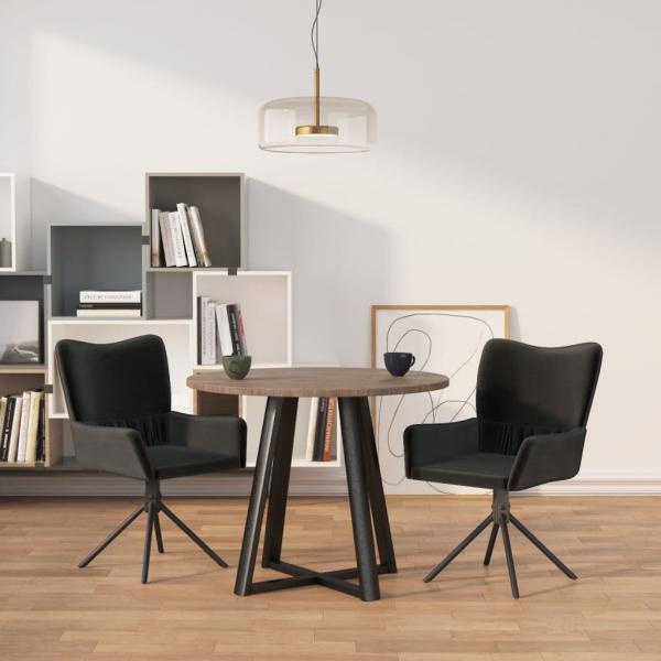 ARDEBO.de - Esszimmerstühle 2 Stk. Drehbar Schwarz Samt