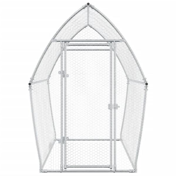Hühnerkäfig Silbern 200x105x182 cm Verzinkter Stahl