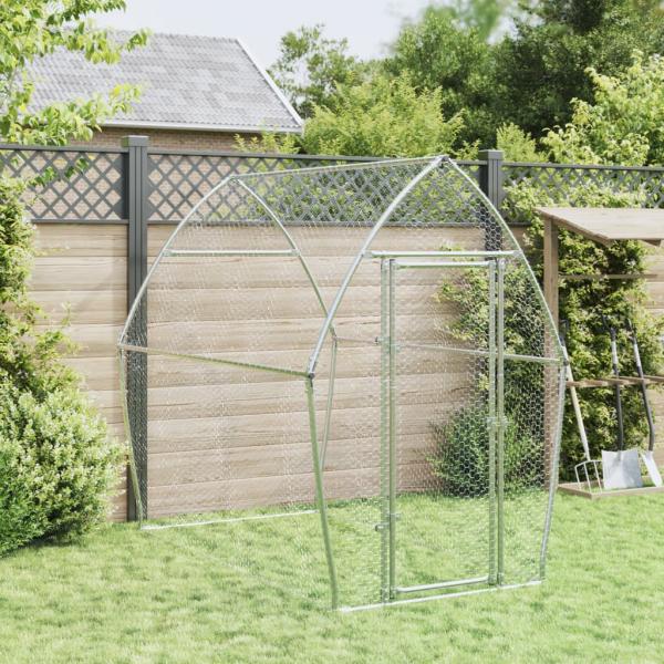 Hühnerkäfig Silbern 200x105x182 cm Verzinkter Stahl