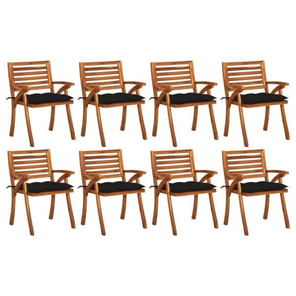 ARDEBO.de - Gartenstühle mit Kissen 8 Stk. Massivholz Akazie