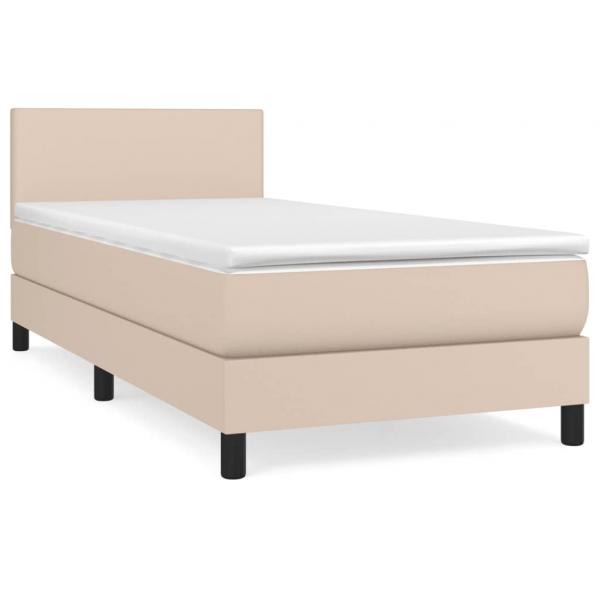 Boxspringbett mit Matratze Cappuccino-Braun 80x200cm Kunstleder