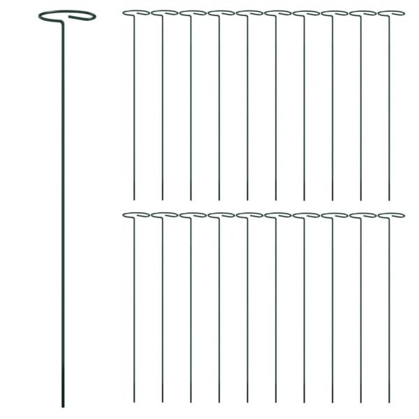 Pflanzenstützen 20 Stk. Dunkelgrün 40 cm Stahl