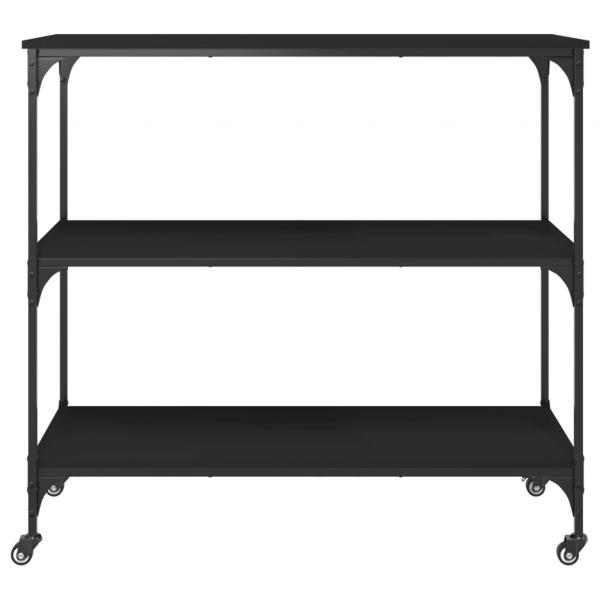 Küchenwagen Schwarz 102x50x95 cm Holzwerkstoff