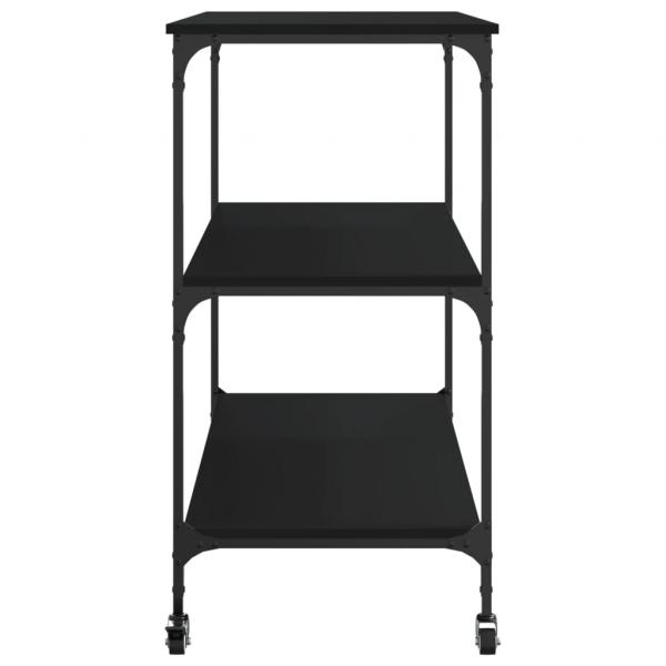 Küchenwagen Schwarz 102x50x95 cm Holzwerkstoff