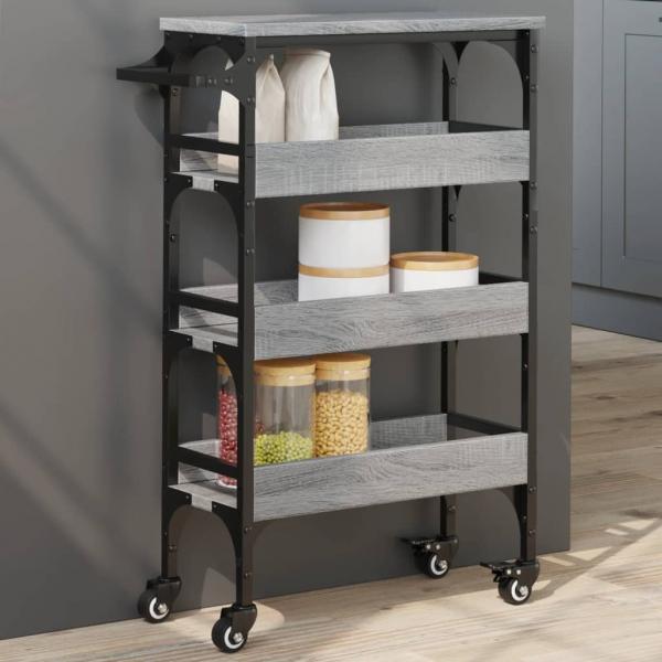 ARDEBO.de - Küchenwagen Grau Sonoma 53x20x76 cm Holzwerkstoff