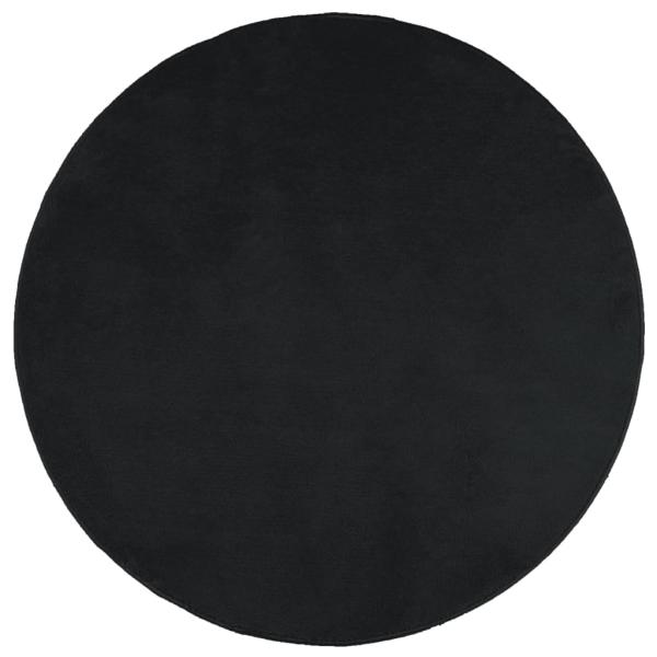 Teppich OVIEDO Kurzflor Schwarz Ø 160 cm