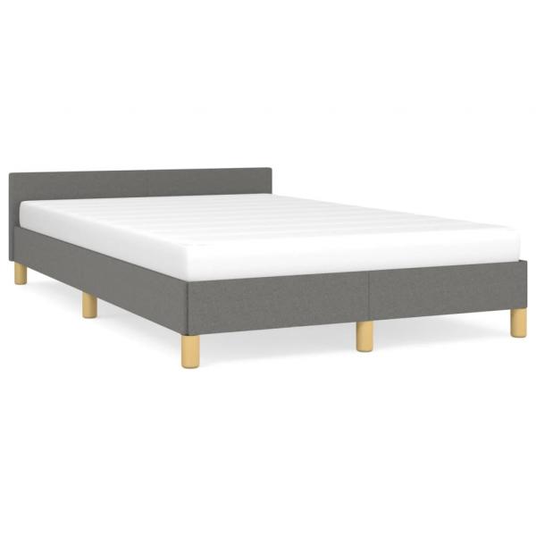 ARDEBO.de - Bettgestell mit Kopfteil Dunkelgrau 120x190 cm Stoff
