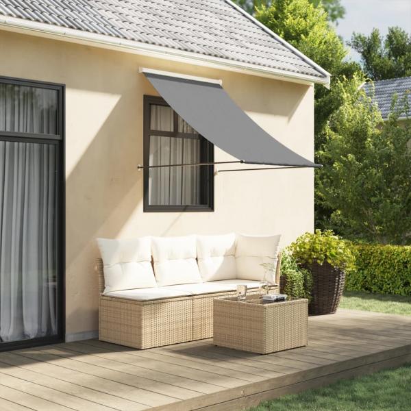 ARDEBO.de - Markise Einziehbar Anthrazit 150x150 cm Stoff und Stahl