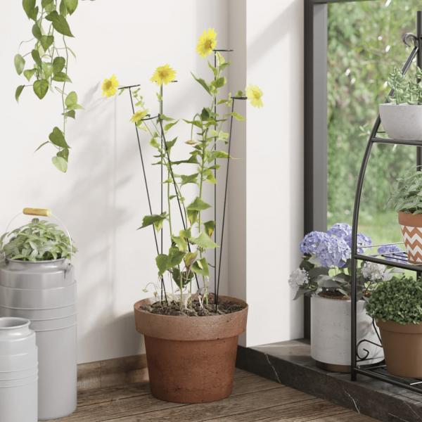 ARDEBO.de - Pflanzenstützen 20 Stk. Dunkelgrün 91 cm Stahl