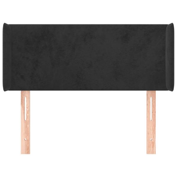 Kopfteil mit Ohren Schwarz 103x16x78/88 cm Samt